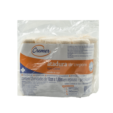 ATADURA CREPOM 10CM X 1,80MT C/12 CREMER