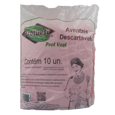 AVENTAL MANGA LONGA ROSA C/10UND PROTDE