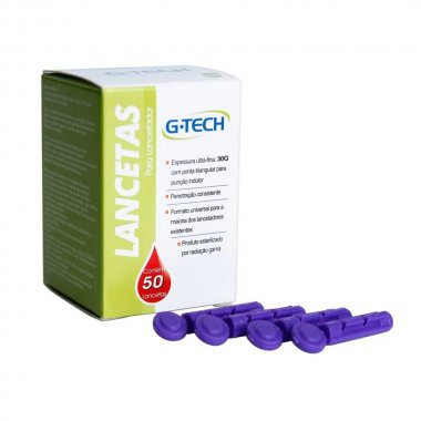 LANCETAS G-TECH 30 G C/50 TIRAS*