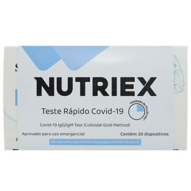 KIT TESTE IGM/IGG COVID 19 CX 20 UND NUT