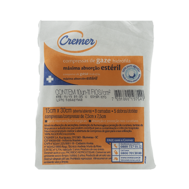 COMPRESSA GAZE EST 7,5X7,5 11FIOS C/10UN