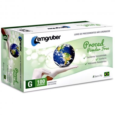 LUVA PROCEDIMENTO TAM G S/PO C/100 LEMGR